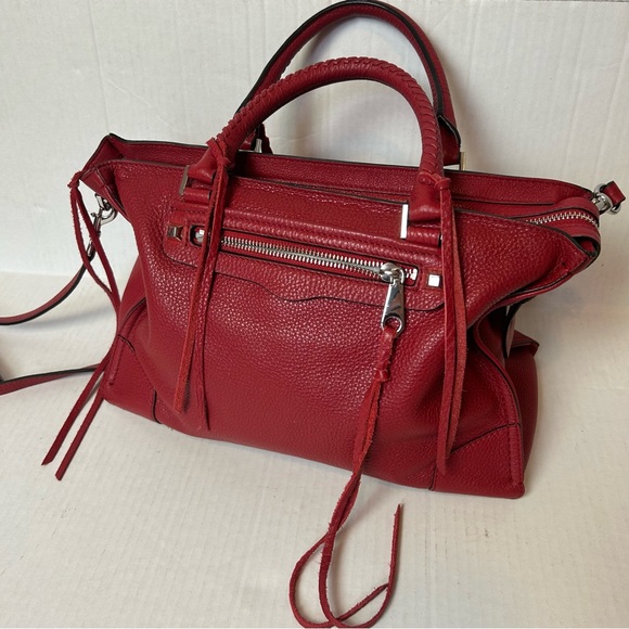 Rebecca Minkoff Regan Satchel Leather Tote In Scarlet Color - Picture 7 of 15
